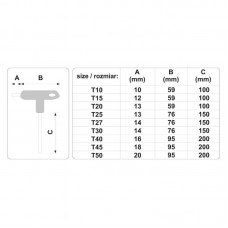 56639 VOREL Set 9 chei torx T10-T50 cu maner T..